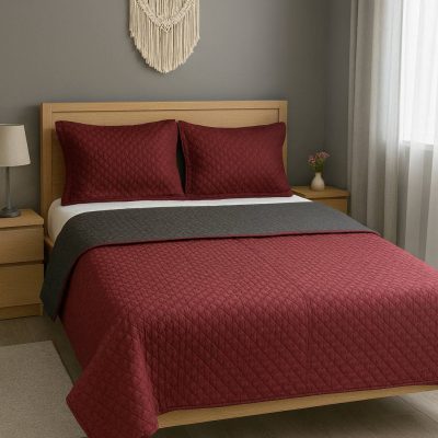 روتختی گلدوزی بهاره دونفره زرشکی